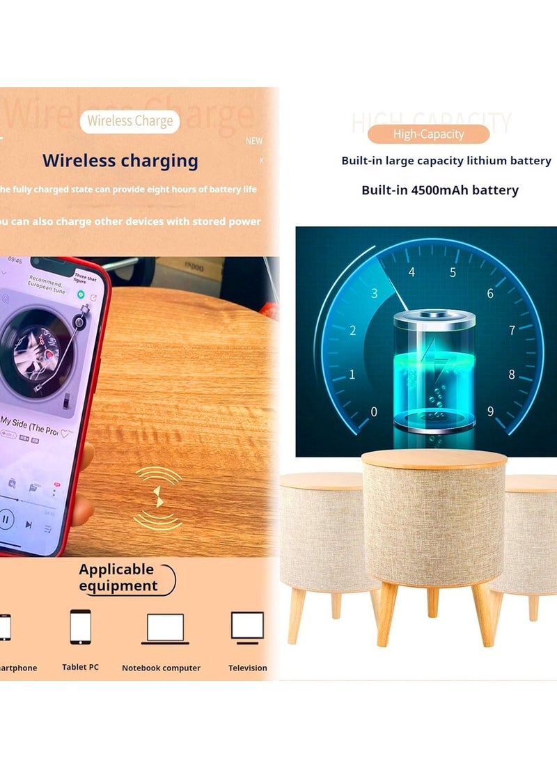 Nourest - Nourest 4 in 1 Side Table with inbuilt Bluetooth speaker 70W - Image 1