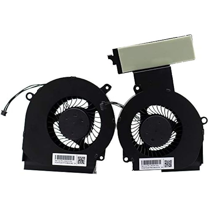 CPU & GPU COOLING FAN L30204-001 & L30203-001 FOR HP OMEN 15-DC SERIES LAPTOPS (5.12" X 3.6" X 4.5", 5V DC, 3500 RPM, 30DB, BLACK, POLYCARBONATE) - Image 1