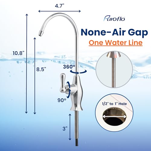 PUROFLO Chrome Reverse Osmosis Faucet, NSF Certified, Non‑Air Gap for Under Sink Water Filtration System, RO System Drinking Water Faucet, FLR-575CP - Image 4