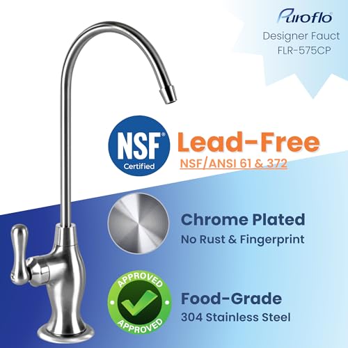 PUROFLO Chrome Reverse Osmosis Faucet, NSF Certified, Non‑Air Gap for Under Sink Water Filtration System, RO System Drinking Water Faucet, FLR-575CP - Image 2