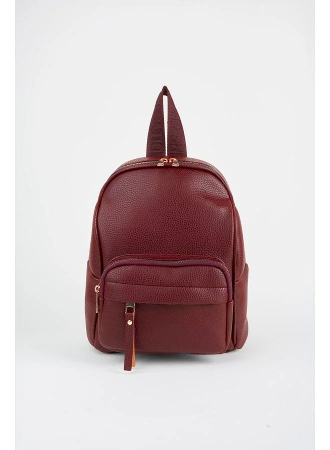 Women's Koala Burgundy 3-Compartment Soft Synthetic Leather Zip Closure Travel & Daily Backpack.
