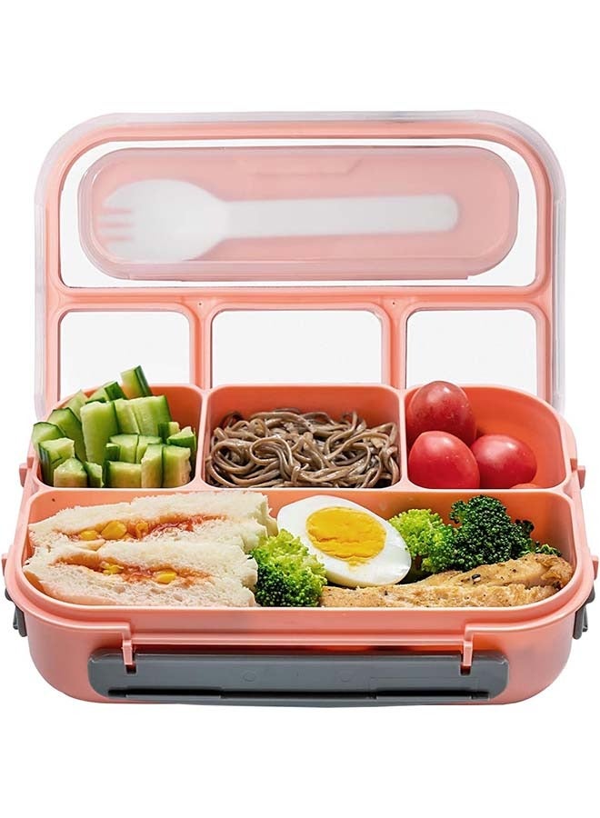 YIM-VIBEHAUS Bento Lunch Box for Kids, 1300ML Kids Lunch Box with 4 Compartment, Lunch Box Food Containers for Kids Back to School, 100% Leak- Proof, Microwave/Dishwasher/Freezer Safe, BPA Free (Pink) - Image 1