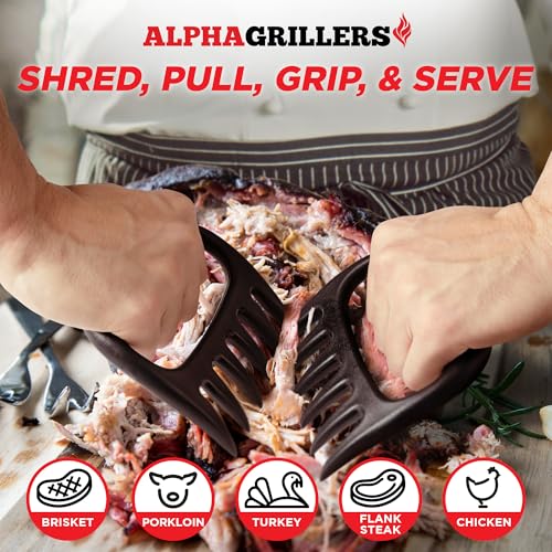 Alpha Grillers Meat Shredder Claws - BBQ Smoker Accessories Grilling Gifts for Men - Stocking Stuffers for Men - White Elephant Gifts Useful Ideas - Grill Tools for Pulled Pork - Image 2