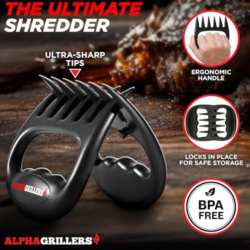 Alpha Grillers Meat Shredder Claws - BBQ Smoker Accessories Grilling Gifts for Men - Stocking Stuffers for Men - White Elephant Gifts Useful Ideas - Grill Tools for Pulled Pork - Image 4