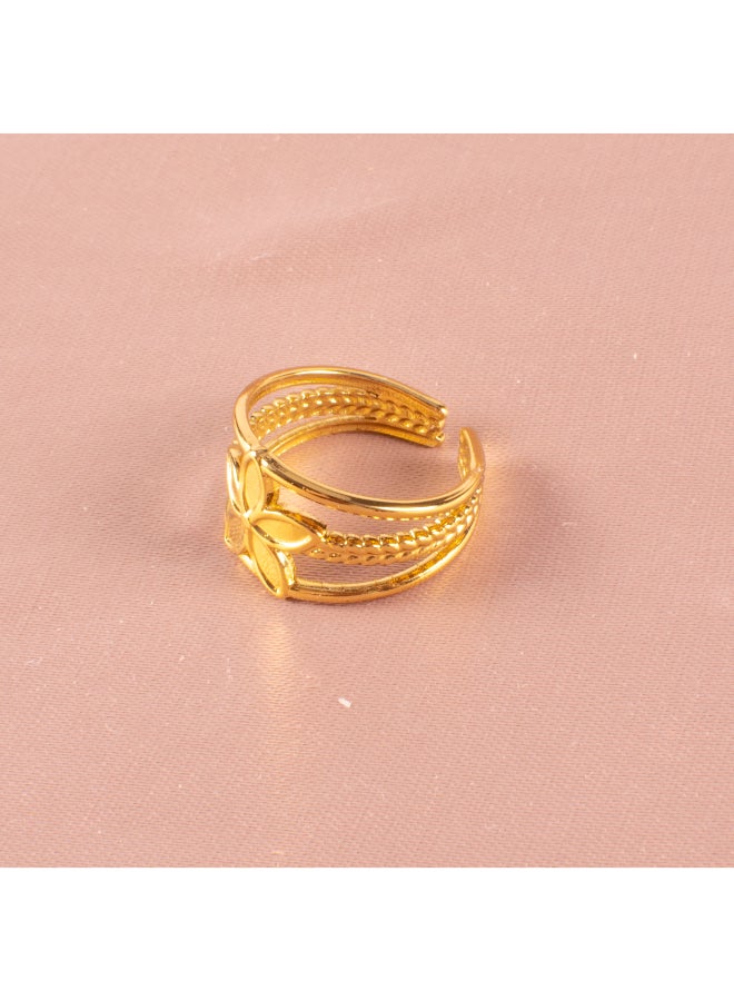 The Black Pearl Accessories Stainless Steel Golden Free Size Ring  - Image 4