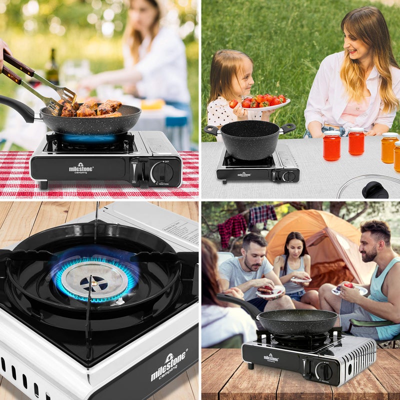 Milestone Camping 18949 Portable Gas Camping Stove with Carry Case/Gas Powered/Lightweight & Portable/Camping/Festivals/Fishing Trips - Image 2