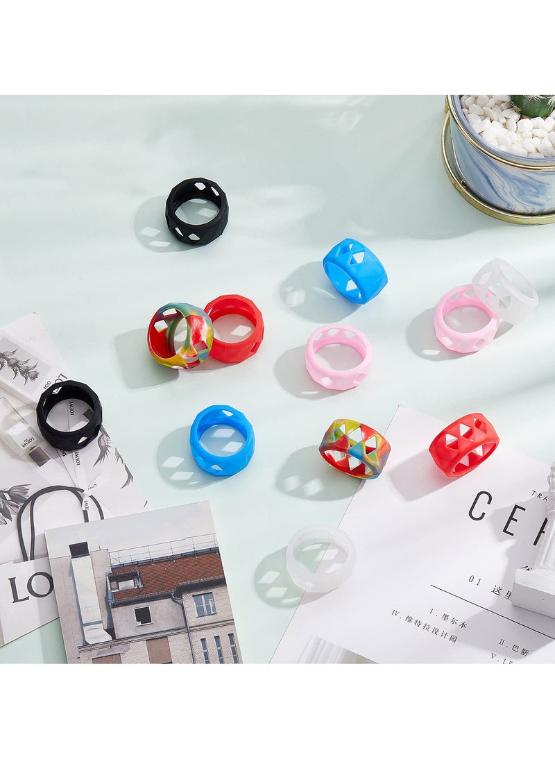 Barakah 18 Pcs Silicone Anti Slip Ring Non Skid Band Ring Soft Protection Sleeve Bulb Glass Silicone Ring 6 Colors (25 x 17 mm) - Image 4