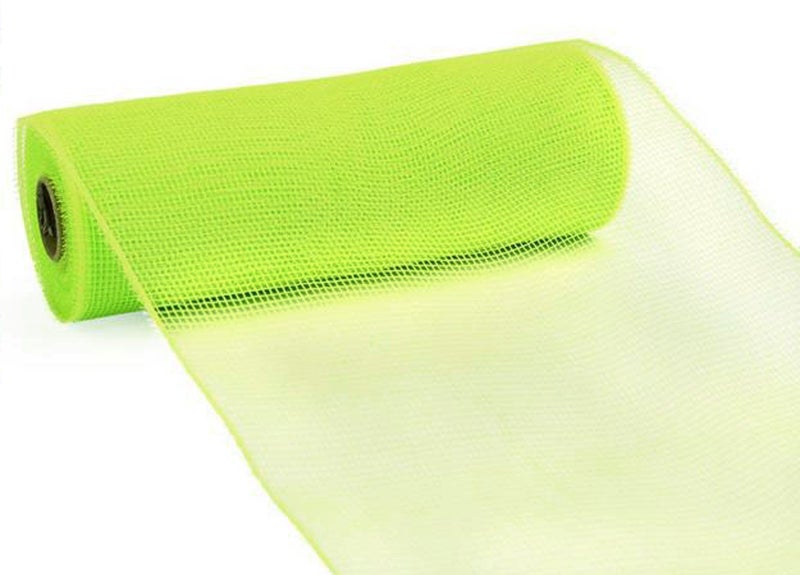 10 Inch x 30 Feet Deco Poly Mesh Ribbon Apple Green Non Metallic RE130256