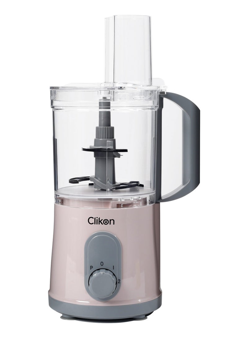 Clikon 3 Speed Multi Chopper Mini Food Processor With 700ML Jar Capacity, Stainless Steel Blades | Perfect For Blending & Chopping Fruits, Vegetables & More 0.7 L 500 W CK2678 Pink - Image 1