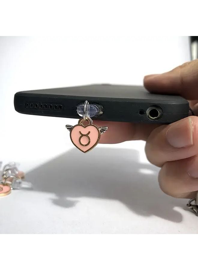 Bull Zodiac Angel Wings Phone Dust Plug Charm For Iphone 6 14 Charging Port - Image 1