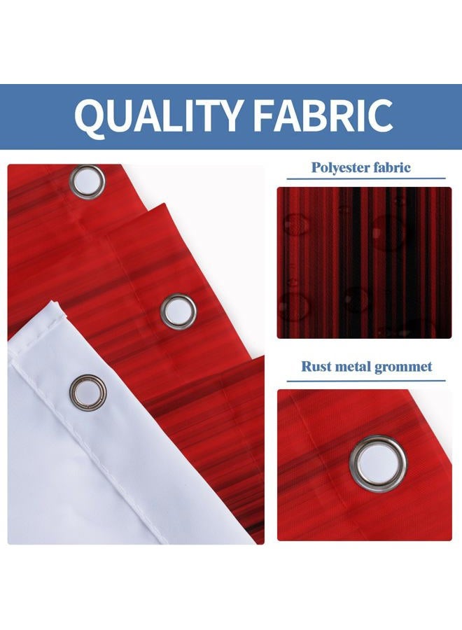 AAtter Red and Black Shower Curtain Get Naked Ombre Burgundy Stripe Gradient Dark Simple Style Art Home Bathroom Decor Bathtub Set，60x72，Modern - Image 4