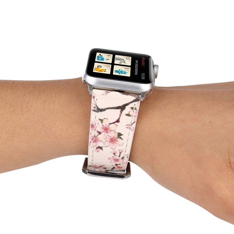 إيروريكس سوار ساعة جلدي من سلسلة Plum لساعة Apple Watch Ultra 49 مم وWatch Ultra 2 49 مم / Series 9 و8 و7 45 مم / Se 3 وSe 2 و6 وSe و5 و4 44 مم / 3 و2 و1 42 مم (وردي فاتح) - Image 5