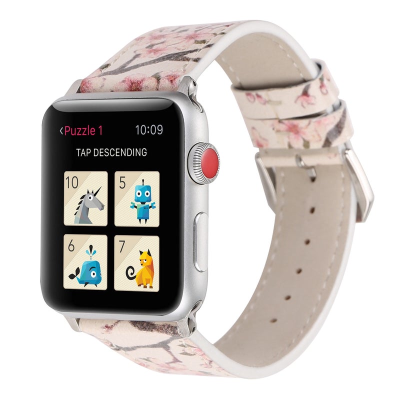 إيروريكس سوار ساعة جلدي من سلسلة Plum لساعة Apple Watch Ultra 49 مم وWatch Ultra 2 49 مم / Series 9 و8 و7 45 مم / Se 3 وSe 2 و6 وSe و5 و4 44 مم / 3 و2 و1 42 مم (وردي فاتح) - Image 1