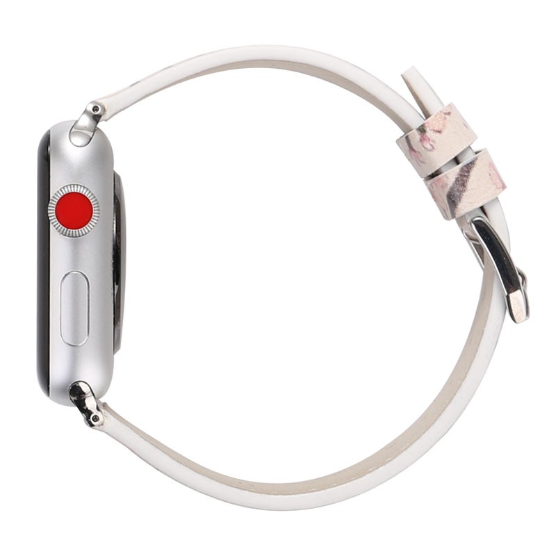 إيروريكس سوار ساعة جلدي من سلسلة Plum لساعة Apple Watch Ultra 49 مم وWatch Ultra 2 49 مم / Series 9 و8 و7 45 مم / Se 3 وSe 2 و6 وSe و5 و4 44 مم / 3 و2 و1 42 مم (وردي فاتح) - Image 3