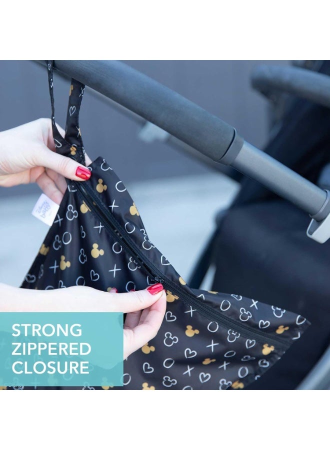 Bumkins Disney Waterproof Wet Bag for Baby, Travel, Swim Suit, Cloth Diapers, Pump Parts, Pool, Beach, Gym Clothes, Toiletry, Hook to Stroller, Daycare, Zip Reusable Wetdry Packing, Minnie Mouse Icon - Image 2