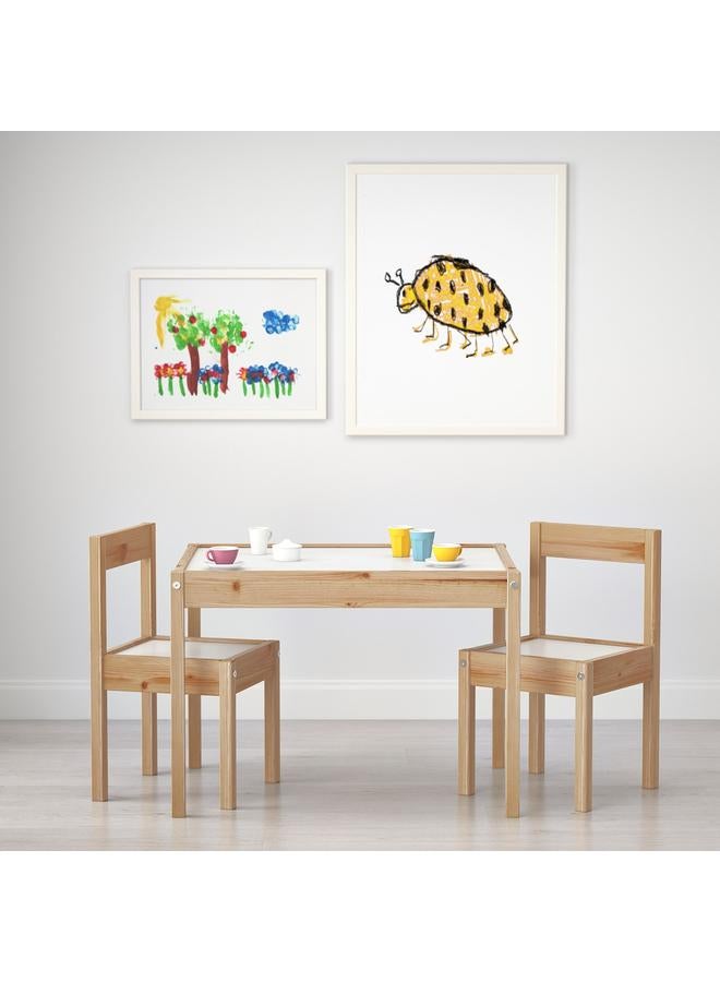 Generic Children's table with 2 chairs, white/pine  - Image 3