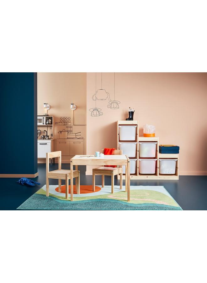 Generic Children's table with 2 chairs, white/pine  - Image 2