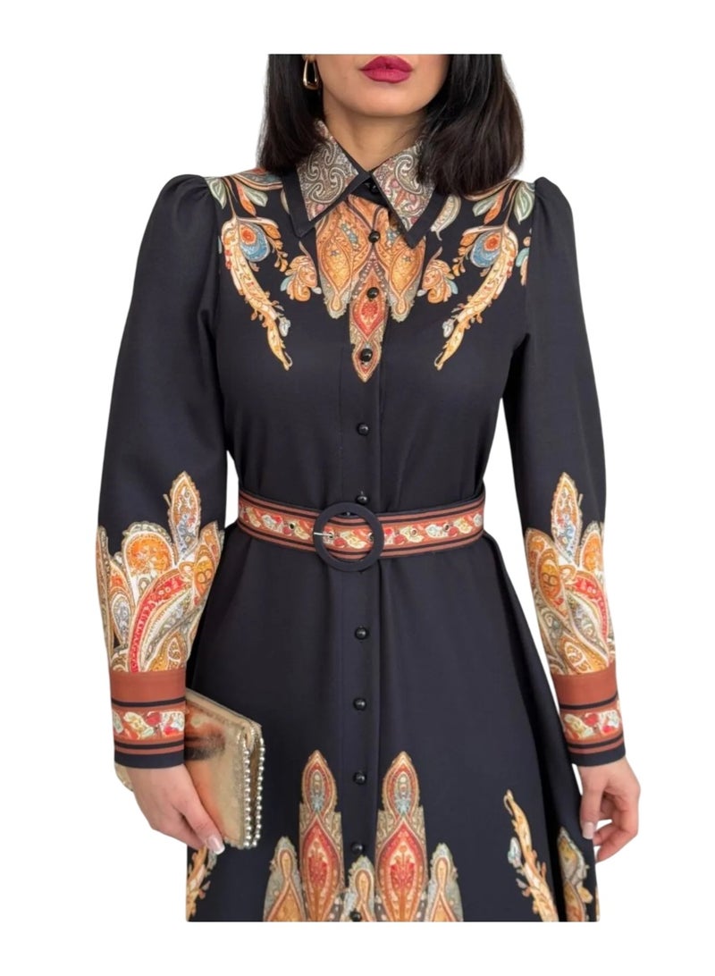 Well Elegant and eye-catching women's dress, proudly made in Turkey. Designed with authentic traditional patterns - Image 1