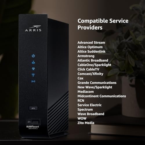 ARRIS أريز (SBG7400AC2) - جهاز مودم راوتر كومبو - سريع DOCSIS 3.0 و AC2350 واي فاي، لمزود خدمة Comcast Xfinity، Cox، تحقق مع مزود الخدمة للتوافق [غير متوافق مع Spectrum]، أربعة منافذ 1 جيجابت في الثانية، سرعة إنترنت قصوى 800 ميجابت في الثانية - Image 5