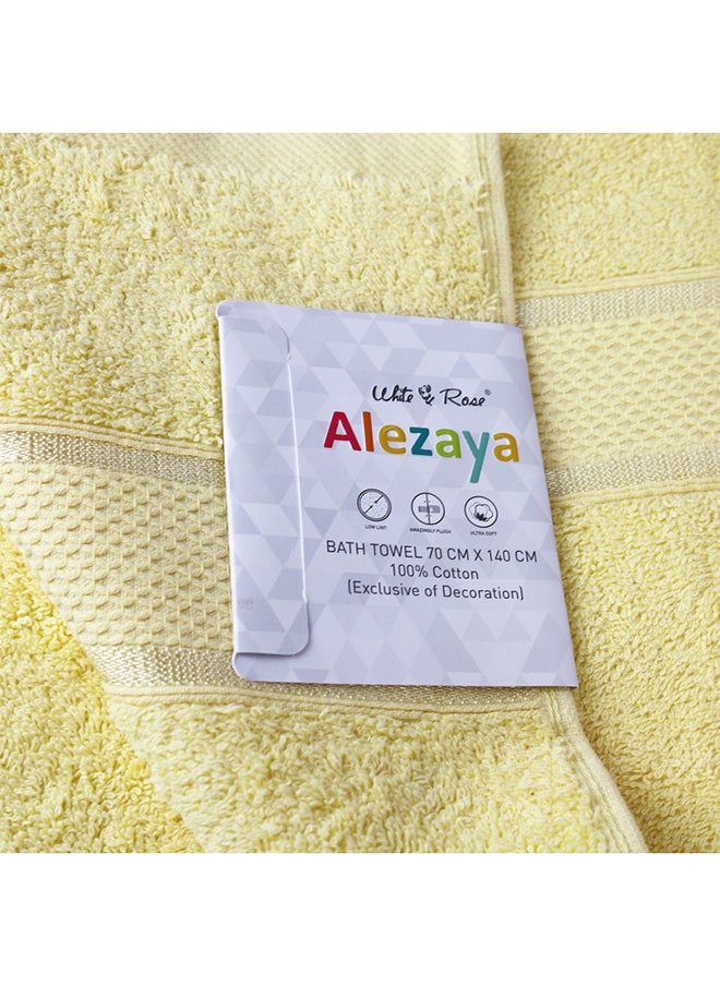 White Rose 4 Piece Bathroom Towel Set Alizaya 500 GSM 100% Cotton Terry 4 Bath Towel 70x140 cm Pink & Yellow Color Quick Dry Super Absorbent  - Image 1