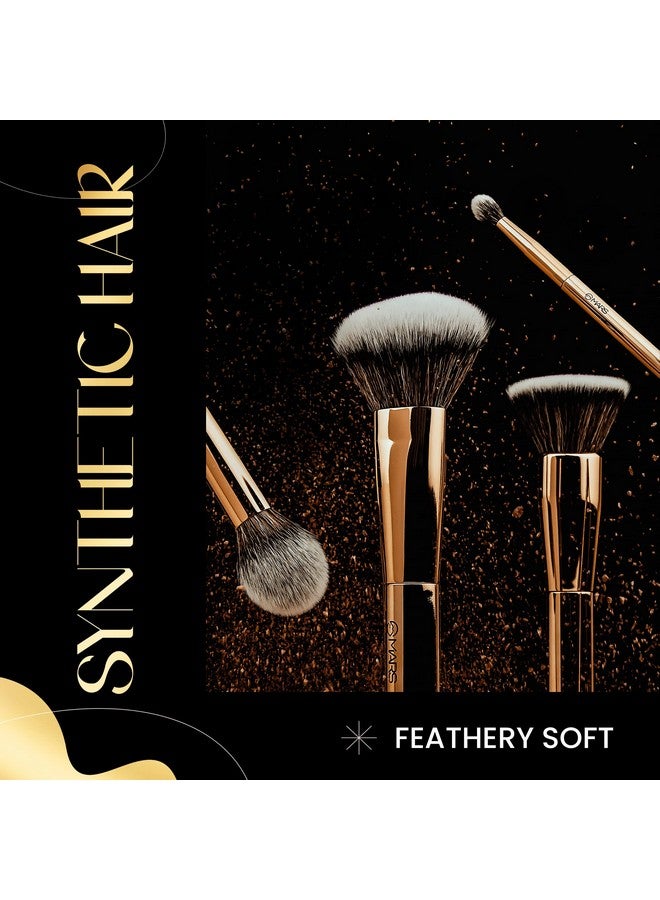 Mars مجموعة فرش مكياج أرتيستس أرسنال للمكياج الاحترافي | فرش دمج ظلال العيون (3 قطع) | فرشاة أساس، فرشاة أحمر خدود، فرشاة بودرة وفرشاة أساس (1 قطعة لكل منها) - Image 2