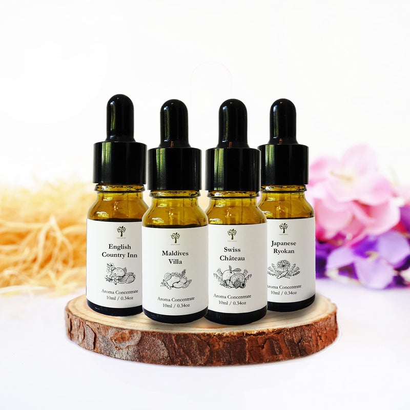 Pristine PRISTINE Top 4 Hotel Blend Essential Oils 4 Pcs Set for Electronic Diffuser for Home Humidifier Aromatherapy Fragrance for Home English Country InnMaldives VillaSwiss ChteauJapanese Ryokan