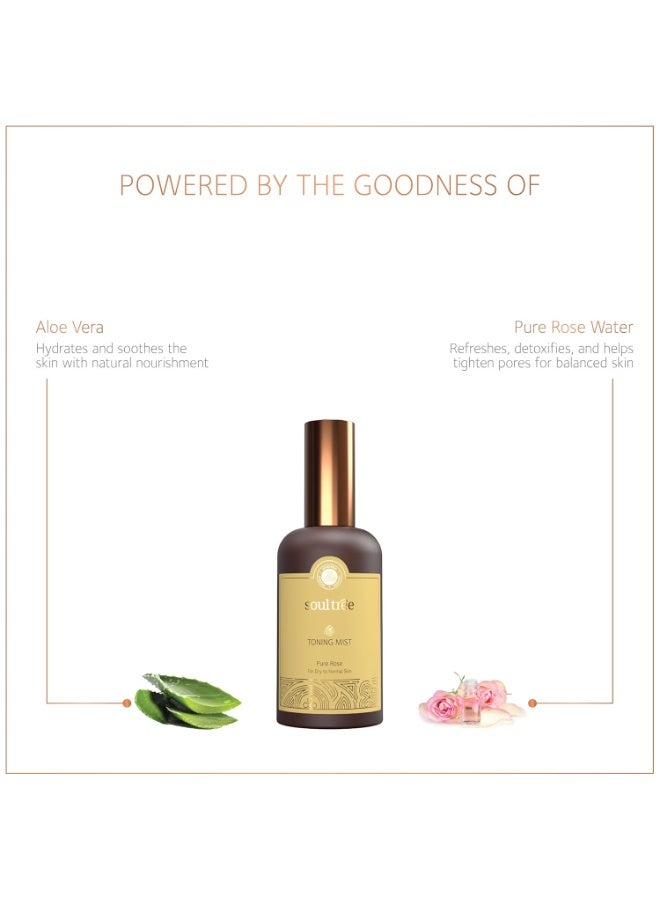سول تري SoulTree رذاذ التونر بالورد النقي - للبشرة الجافة إلى العادية، 100 مل - Image 4
