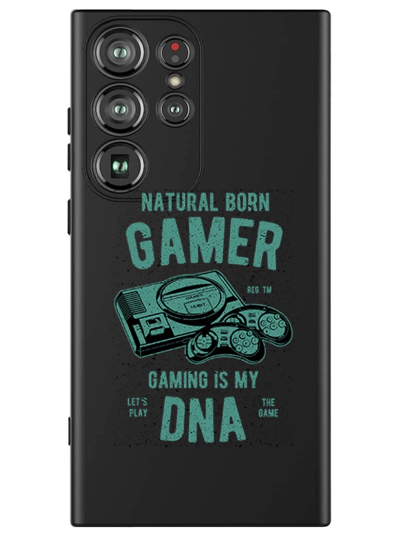 Theodor Protective Slim Fit Case Liquid Silicone Cover with Full Body Protection Anti-Scratch Shockproof Case For Samsung Galaxy S24 Ultra (Black) - Natural born gamer  - Image 1