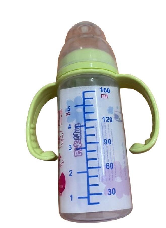 PINK & BLUE - Pink Blue Feeding Bottle with Handle 160 ml for your children - Green - Image 1