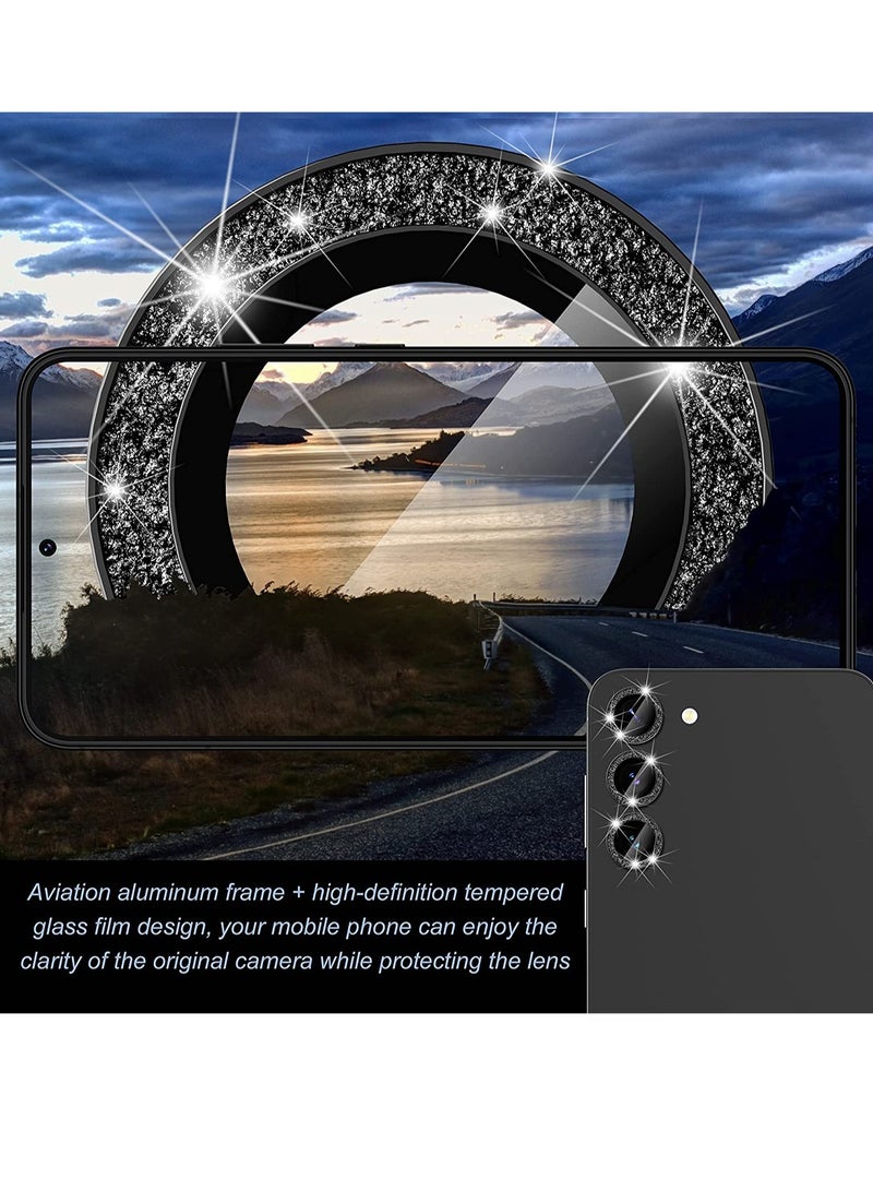 ELTRAZONE [3+3 PCS] for Samsung Galaxy S23/ S23 Plus Camera Lens Protector, Premium Tempered Glass Glitter Camera Lens Protector - Image 2