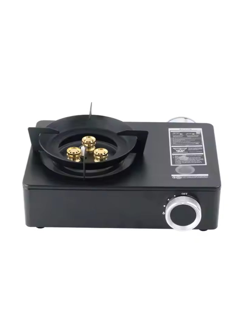 Tradeo - Portable Camping Stove, Extra High Output, Single Burner Butane Stove Camping Accessories, Outdoor Windproof Camp Stove, Camping Cooking Grill, Propane Burner and Backpacking Essentials. Black - Image 1