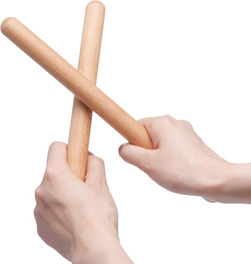 TDOCK 8 Pcs Musical Percussion Instrument Set, includes 4 Pcs 8 Inch Rhythm Sticks Wood Claves and 4 Pcs Wood Egg Shakers - Image 2