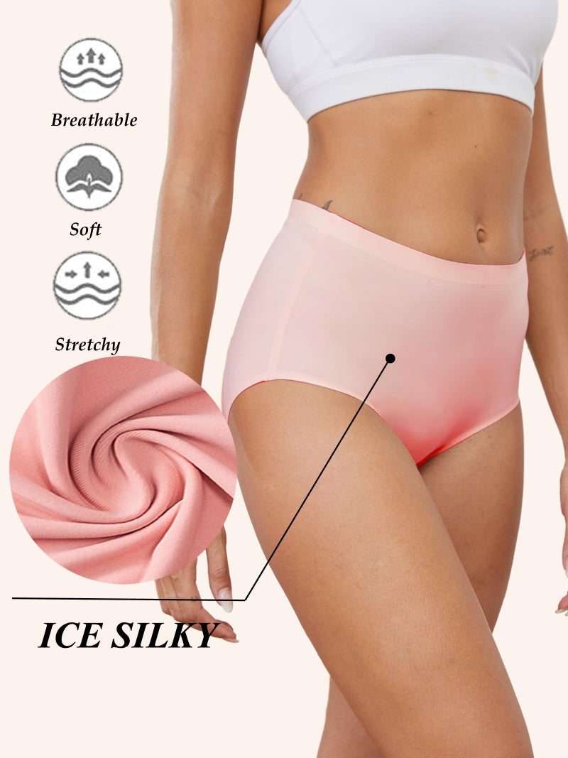 Buankoxy 5 Pack Women's Seamless Invisible Hipster Panties High Waist Underwear(5, Assorted Colors) - Image 4
