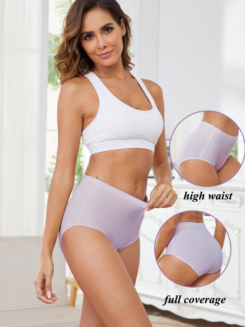 Buankoxy 5 Pack Women's Seamless Invisible Hipster Panties High Waist Underwear(5, Assorted Colors) - Image 5