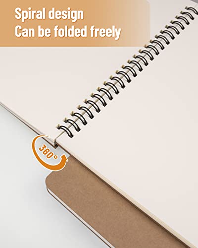 Dynta A5 Spiral Notebooks Blank Journal 10-Pack, Softcover Unlined Sketch Pad for Drawing, Writing, Note Taking Travel Memo Notepads Diary Planner, 100 Pages/ 50 Sheets,8.3 "x 5.8"(Brown) - Image 4