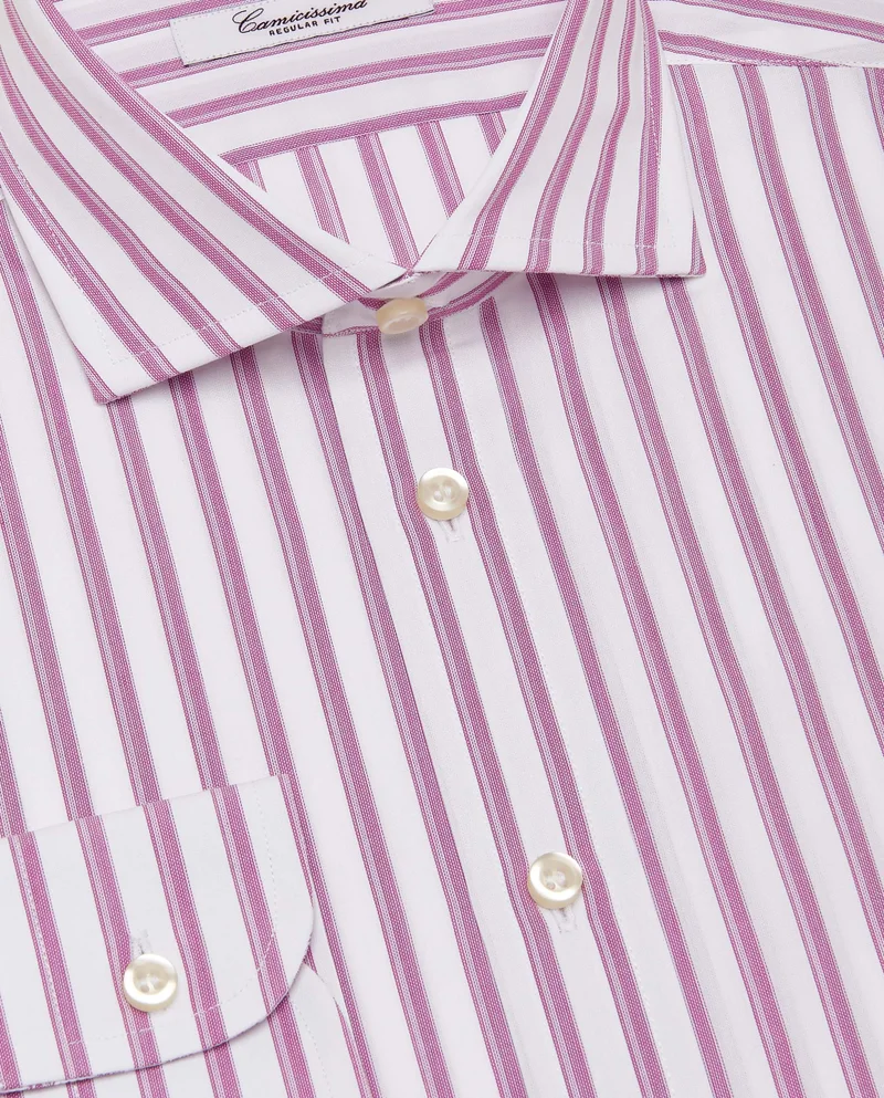 Camicissima Regular Fit Purple Red Fancy Shirt