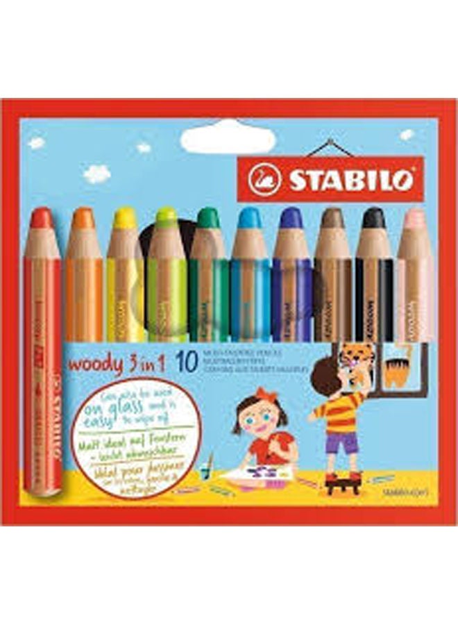 STABILO German Wax Color Set 10 Colors Multicolour