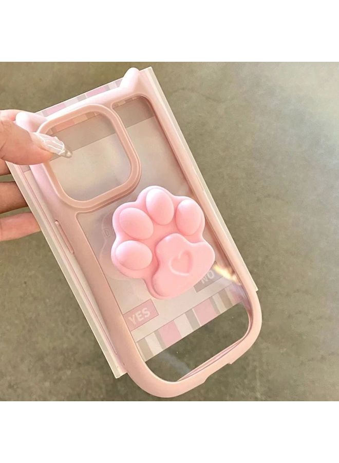 غطاء هاتف سيليكون شفاف باللون الأزرق الفاتح مع تصميم مخلب القط لهاتف iPhone 14 - Image 4
