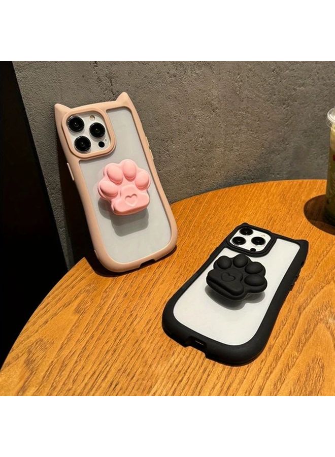 غطاء هاتف سيليكون شفاف باللون الأزرق الفاتح مع تصميم مخلب القط لهاتف iPhone 14 - Image 3