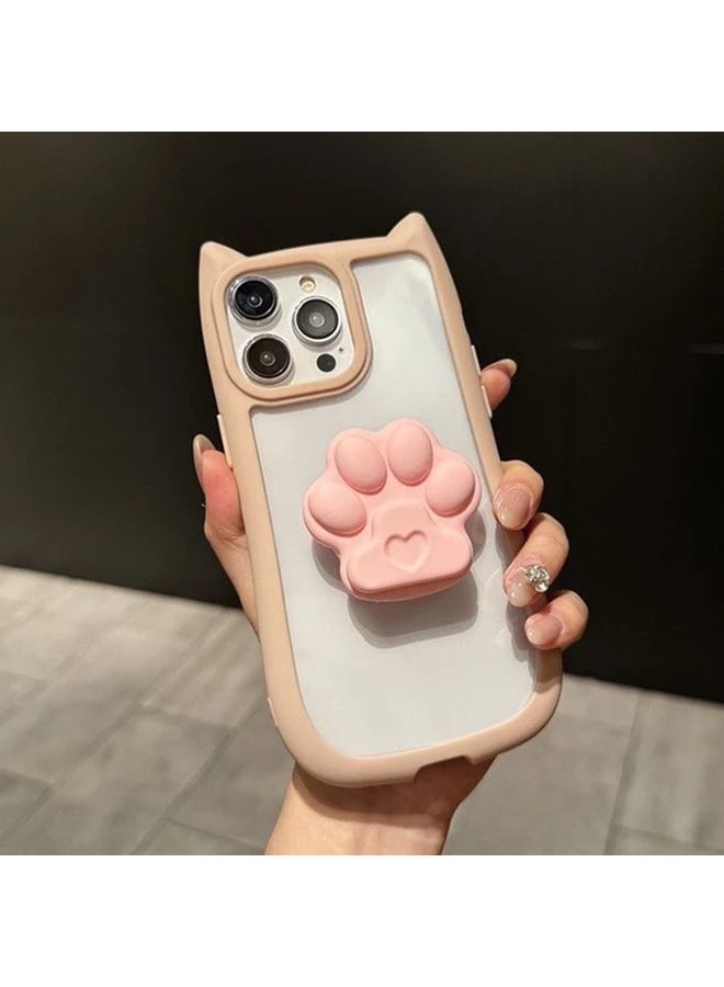 غطاء هاتف سيليكون شفاف باللون الأزرق الفاتح مع تصميم مخلب القط لهاتف iPhone 14 - Image 2