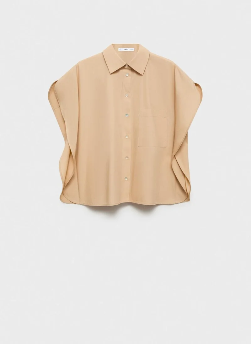 MANGO Oversized Short-Sleeved Shirt