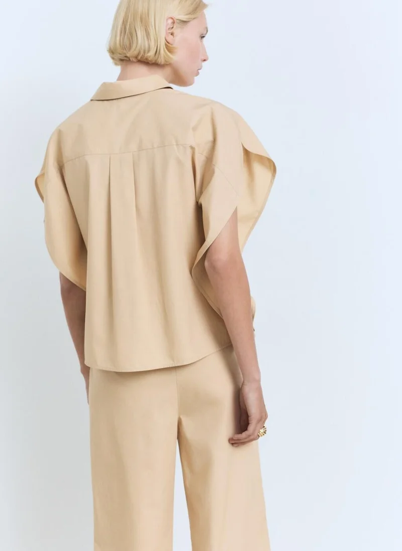 MANGO Oversized Short-Sleeved Shirt