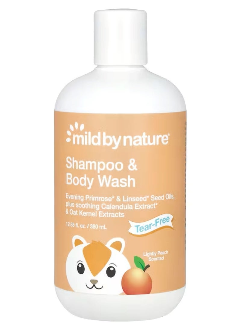 mild by Nature - Mild By Nature, Tear-Free Baby Shampoo and Body Wash, Peach, 12.85 fl oz (380 ml) - Image 1