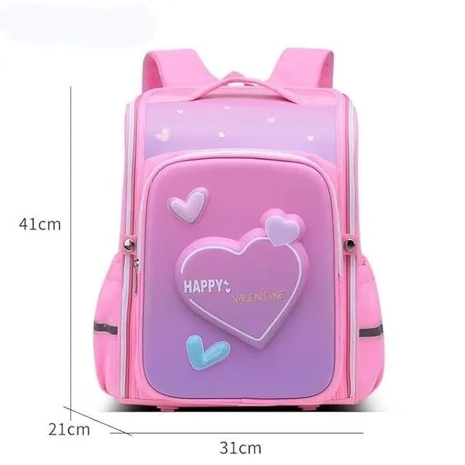 AZRMOH 3D School Bag Waterproof School Bags For Kids Stylish &Trendy Water Resistant Printed Bag Durable 3D Backpack Shoulder School Bags Double Shoulder Bag Birthday Gift (HEART 20) - Image 2