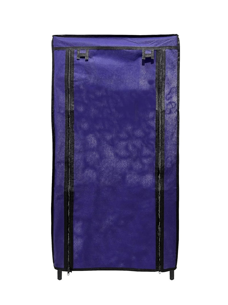PHILOSHOP PHILOSHOP 6 Tier Collapsible Wardrobe Clothes Organizer Adjustable Racks Space Saving Foldable Stand Multipurpose Storage Shelves Lightweight Cabinet for Men Women Kids with Cover Navy Blue - Image 3