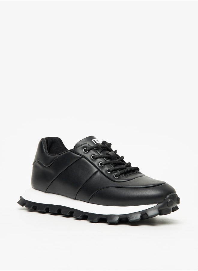 DUCHINI Men's Solid Sneakers with Chunky Sole and Lace-Up Closure  - Image 2