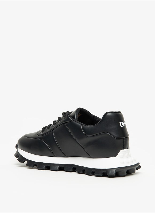 DUCHINI Men's Solid Sneakers with Chunky Sole and Lace-Up Closure  - Image 3