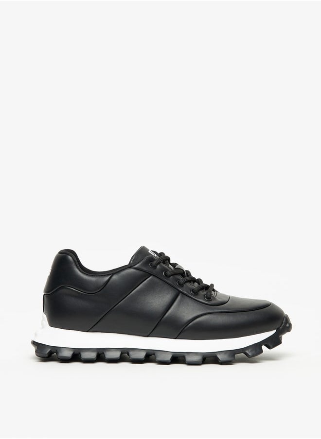 DUCHINI Men's Solid Sneakers with Chunky Sole and Lace-Up Closure  - Image 1