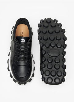 DUCHINI Men's Solid Sneakers with Chunky Sole and Lace-Up Closure  - Image 4