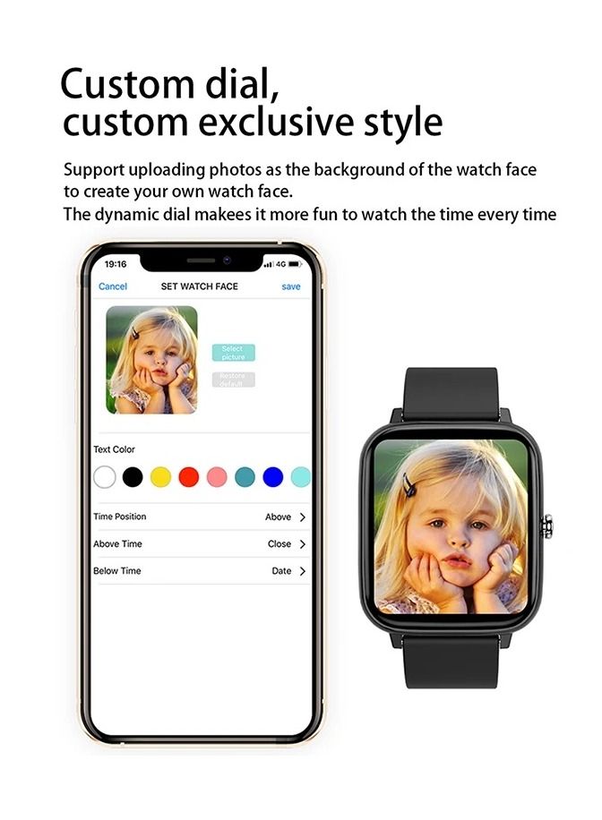 AROAQ P6 Smart Watch Women Men Fitness Tracker Heart Rate Bluetooth Call Waterproof Bracelet Wristband For Android IOS - Image 3
